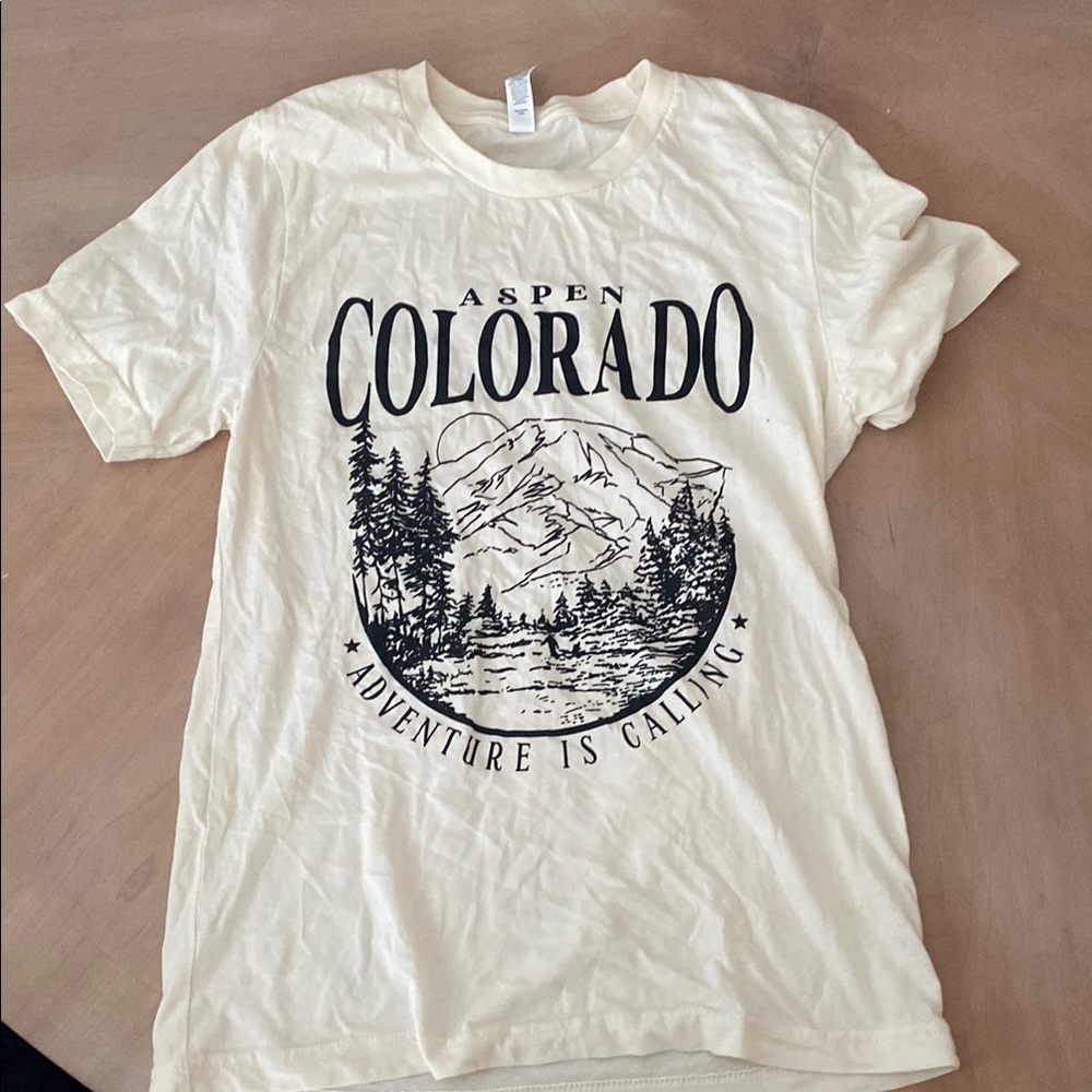 Aspen Colorado Adventure Is Calling Men's Cream Shirt